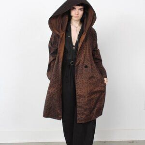 Mycra Pac Reversible Leopard Hood Packable Coat Sm